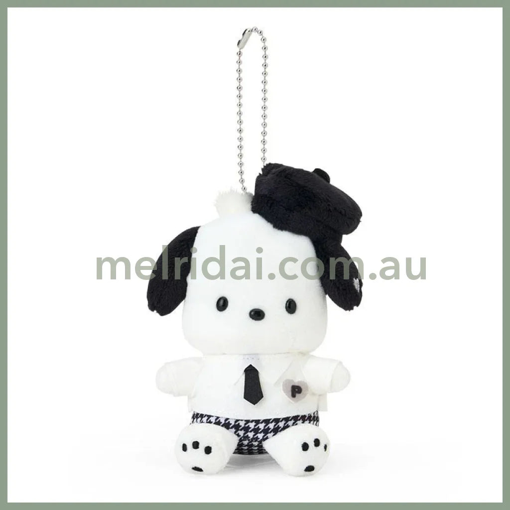 SANRIO | Pochacco Mascot Holder Plush Keychain 5.0 x 7.9 x 13.5cm (Monotone)