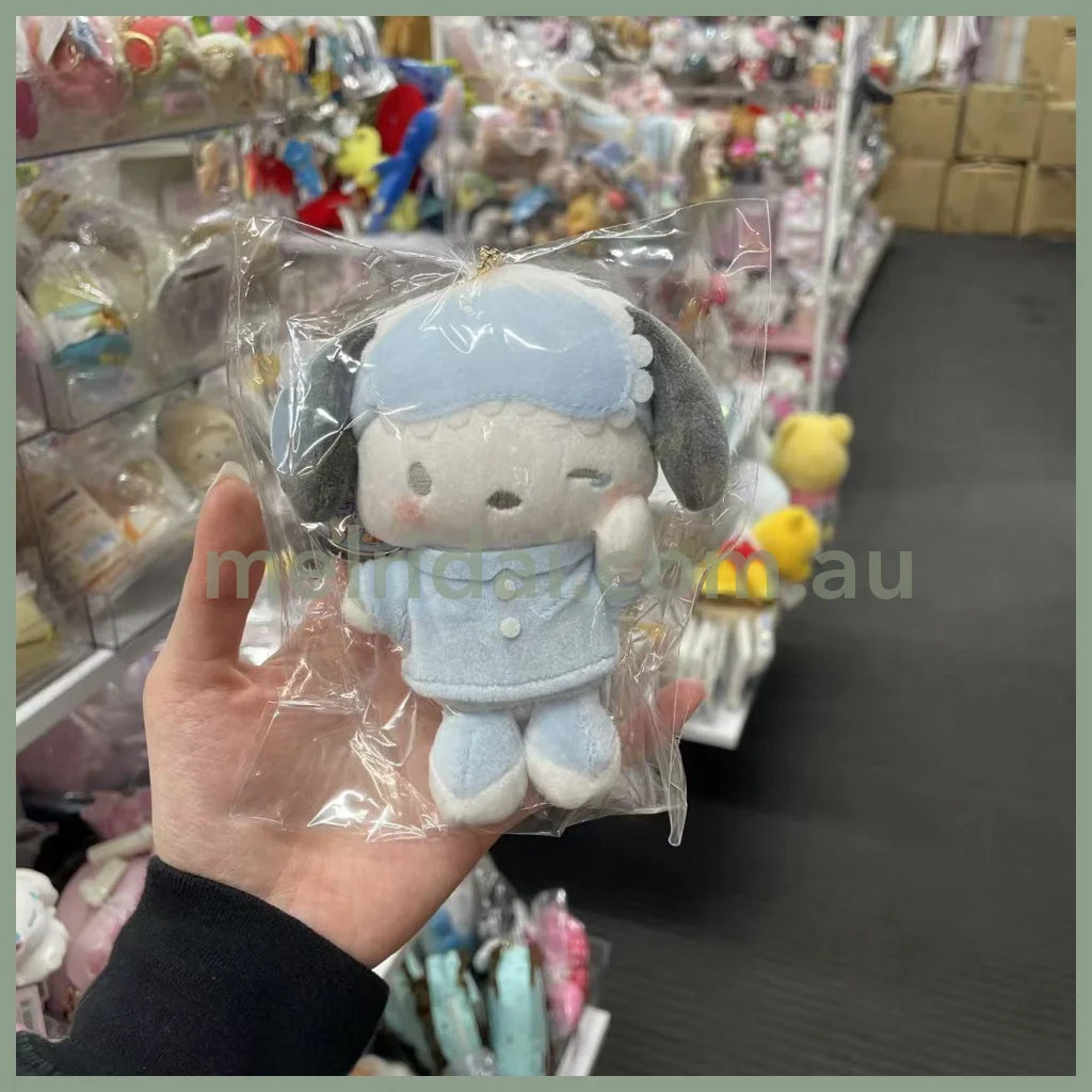 SANRIO | Pochacco Mascot Holder Plush Keychain Bag Charm 10cm Approx. (Pyjama Party)