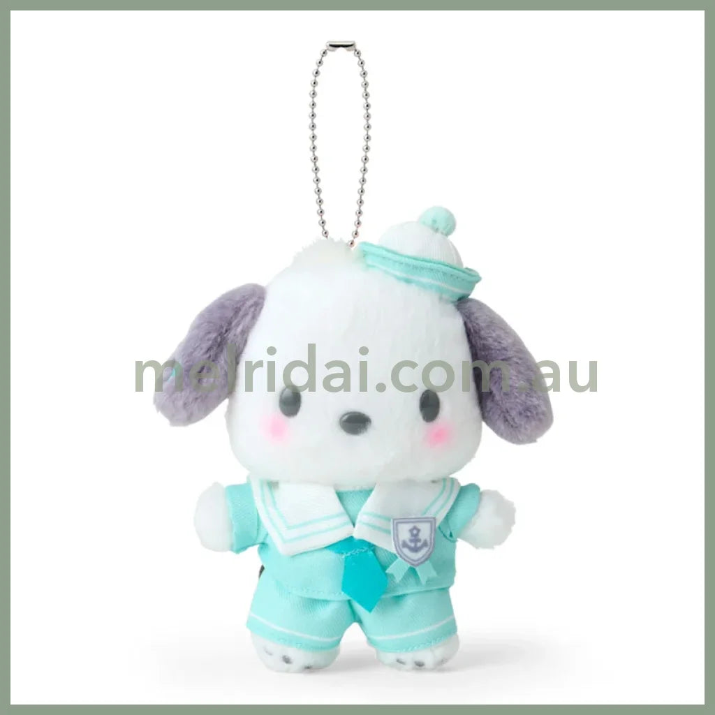 SANRIO | Pochacco Mascot Holder Plush Keychain Bag Charm 15.2 x 9.9 x 6.5cm (Sailor Collar)