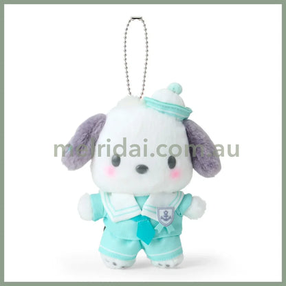 SANRIO | Pochacco Mascot Holder Plush Keychain Bag Charm 15.2 x 9.9 x 6.5cm (Sailor Collar)