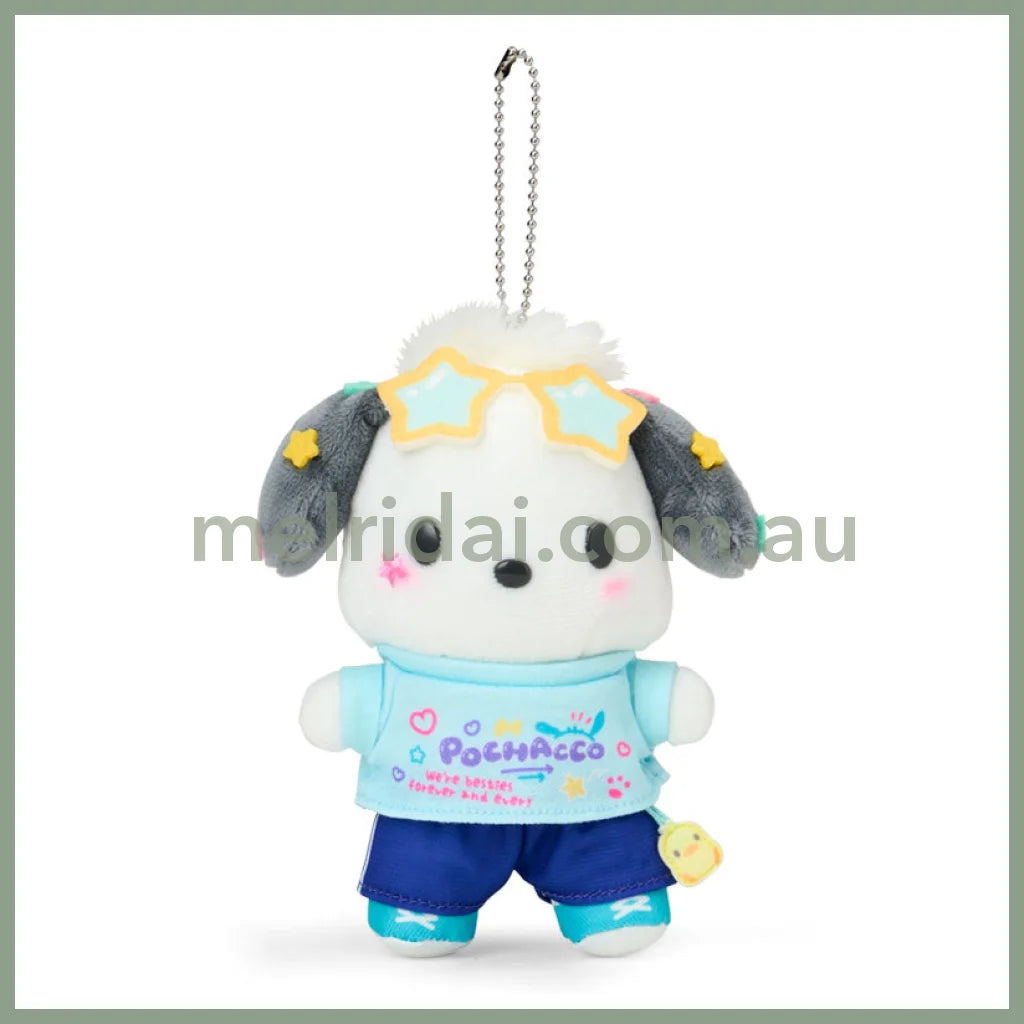 Sanrio | Pochacco Mascot Holder Plush Keychain Bag Charm 16.5 x 12.5 x 6.6cm (Academy Kirameki Festival / School