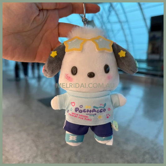 Sanrio | Pochacco Mascot Holder Plush Keychain Bag Charm 16.5 x 12.5 x 6.6cm (Academy Kirameki Festival / School