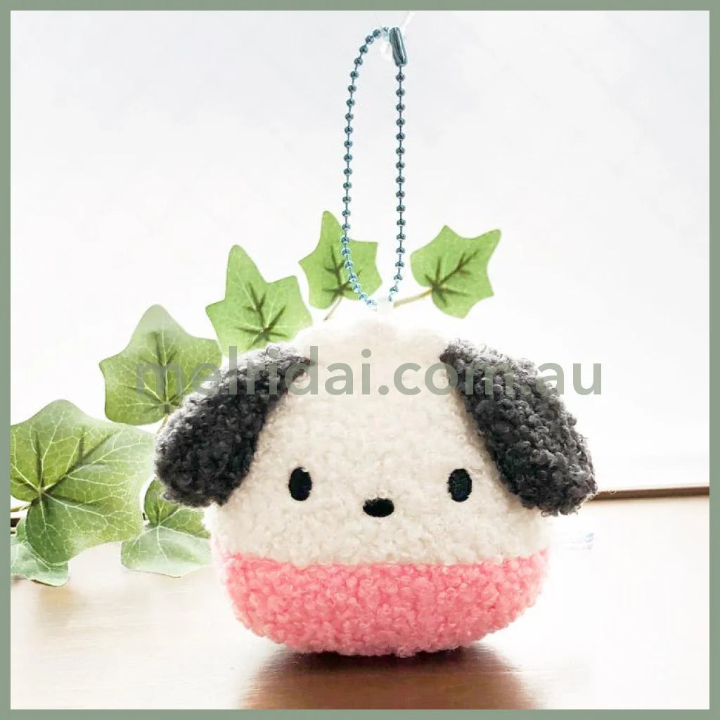 SANRIO | Pochacco Mascot Holder Plush Keychain Bag Charm H9 x W10 x D6cm (Hapidanbui 5th Anniversary)
