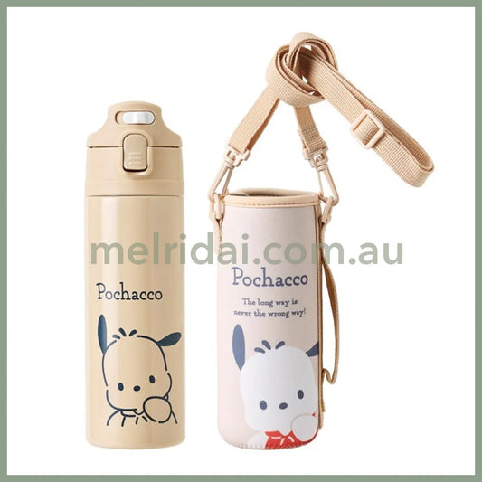 Sanrio | Pochacco Stainless Bottle With Strap Case 470Ml