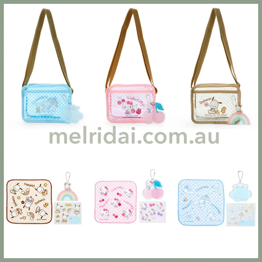 Sanrio | Pochette Set 16.5×6×12Cm Pvc Bag With Mini Towel And Sticker Pvc++