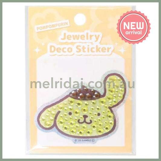 SANRIO | Pom Pom Purin Jewelry Deco Sticker 65×73×5mm (Gogo Gal Collection Glitter Face)