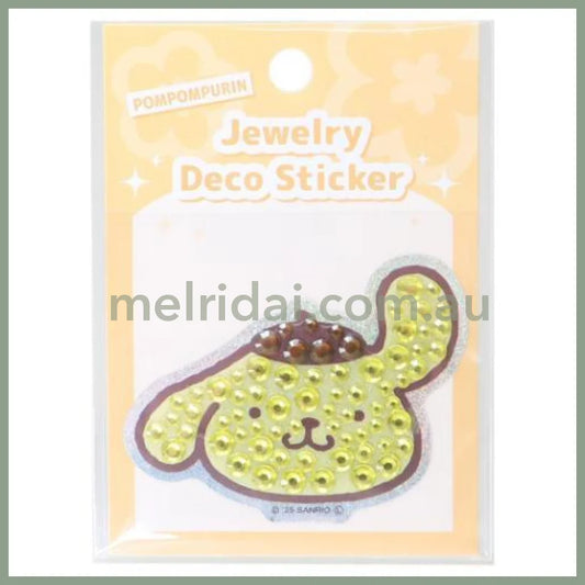 SANRIO | Pom Pom Purin Jewelry Deco Sticker 65×73×5mm (Gogo Gal Collection Glitter Face)