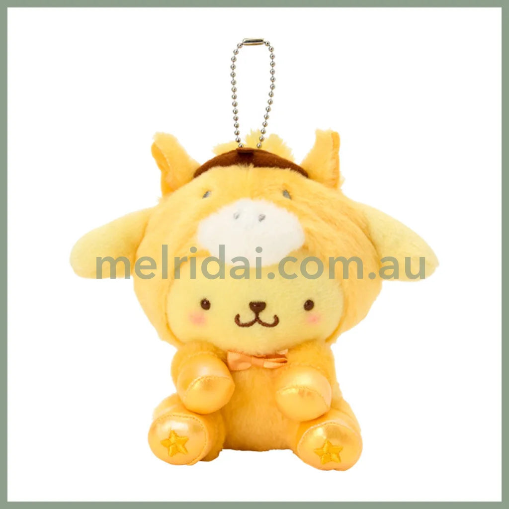 SANRIO | Pom pom purin Mascot Holder Bag Charm Plush Keychain 100×110×140mm (New Year Zodiac Year of Horse)