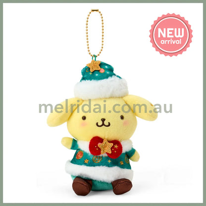 SANRIO | Pom Pom Purin Mascot Holder Bag Charm Plush Keychain 130×75×100mm (Christmas 2025)