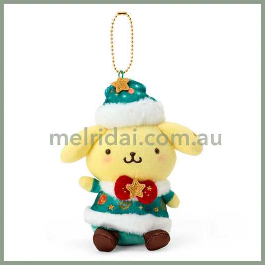 SANRIO | Pom Pom Purin Mascot Holder Bag Charm Plush Keychain 130×75×100mm (Christmas 2025)