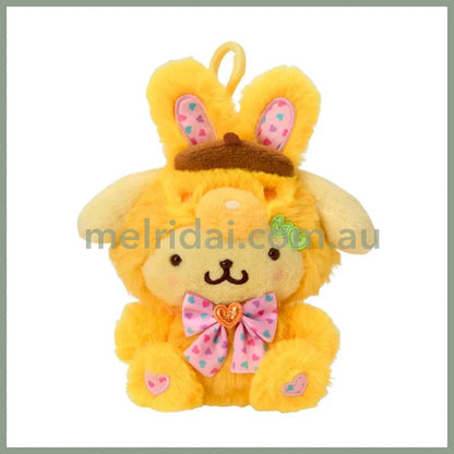 SANRIO | Pom Pom Purin Plush Mascot Holder Plush Keychain 14×9×16cm (Spring Rabbit)