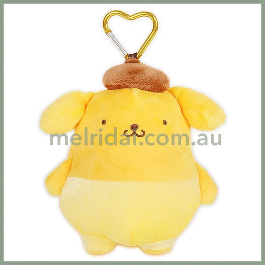 SANRIO | Pom Pom Purin Pompompurin Mini Plush Pouch with Carabiner Keychain Bag Charm 150mm Approx. (Tan Swimsuit Party)