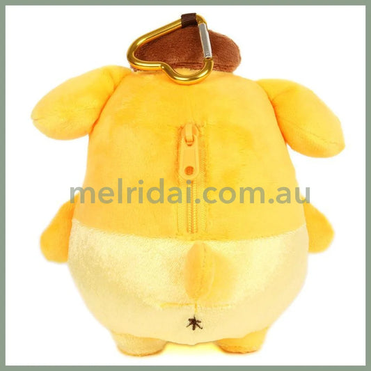 SANRIO | Pom Pom Purin Pompompurin Mini Plush Pouch with Carabiner Keychain Bag Charm 150mm Approx. (Tan Swimsuit Party)