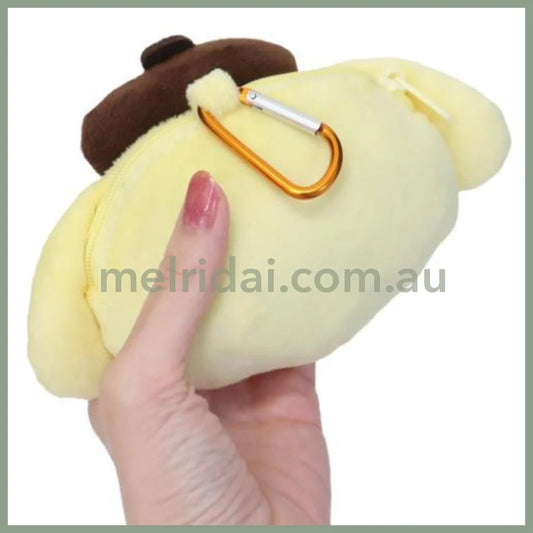 SANRIO | Pom Pom Purin / Pompompurin Zipper Mascot with Carabiner Pouch Keychain Bag Charm 5 x 11 x 20cm