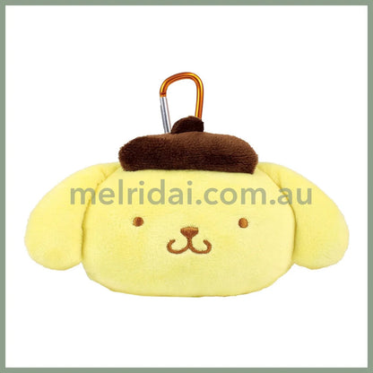 SANRIO | Pom Pom Purin / Pompompurin Zipper Mascot with Carabiner Pouch Keychain Bag Charm 5 x 11 x 20cm