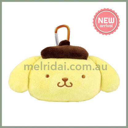 SANRIO | Pom Pom Purin / Pompompurin Zipper Mascot with Carabiner Pouch Keychain Bag Charm 5 x 11 x 20cm