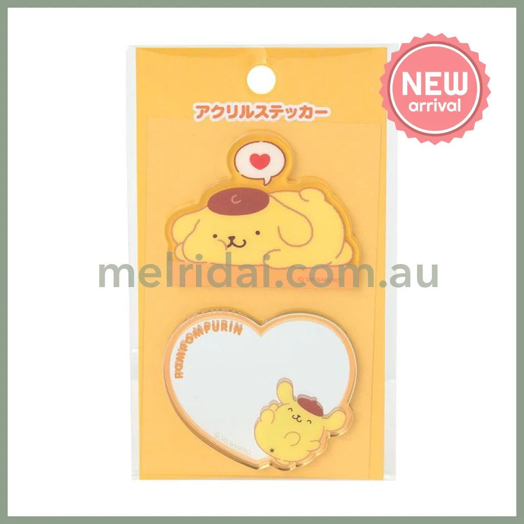 SANRIO | Pompompurin Pom Pom Purin Acrylic Sticker & Sticky Mirror Set 53×3×45mm