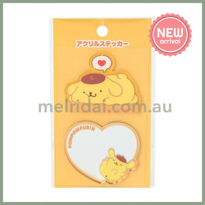 SANRIO | Pompompurin Pom Pom Purin Acrylic Sticker & Sticky Mirror Set 53×3×45mm