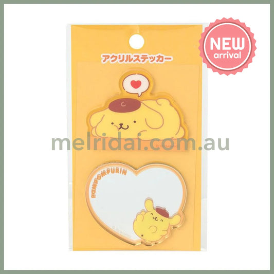 SANRIO | Pompompurin Pom Pom Purin Acrylic Sticker & Sticky Mirror Set 53×3×45mm