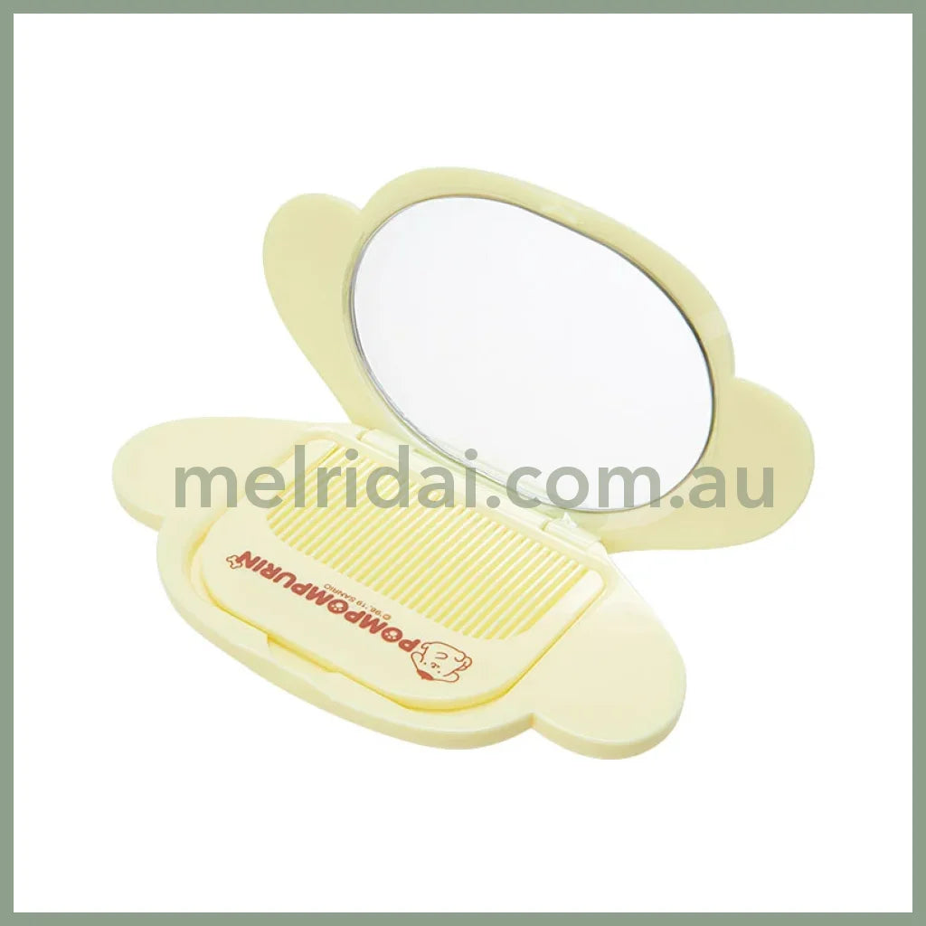 SANRIO | Pompompurin Pom Pom Purin Face Mirror & Comb Set 10.4 x 1.6 x 9.2cm