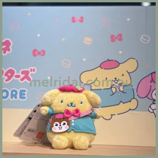 SANRIO | Pompompurin Pom Pom Purin Mascot Holder Bag Charm Plush Keychain 123×130×90mm (Retro Japanese Candy Kuppy