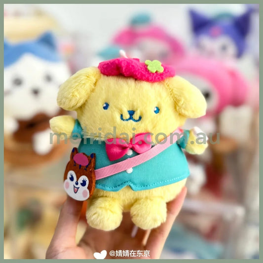 SANRIO | Pompompurin Pom Pom Purin Mascot Holder Bag Charm Plush Keychain 123×130×90mm (Retro Japanese Candy Kuppy
