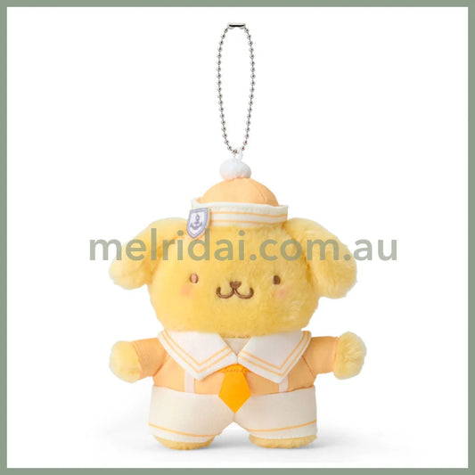 SANRIO | Pompompurin Pom Pom Purin Mascot Holder Plush Keychain Bag Charm 15.2 x 9.9 x 6.5cm (Sailor Collar)