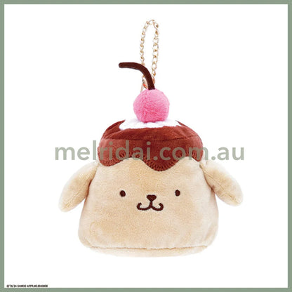 SANRIO | Pompompurin Pom Pom Purin Mini Pouch Die-Cut Pouch with Bag Charm Keychain H10 x W10 x D10cm (Pudding)
