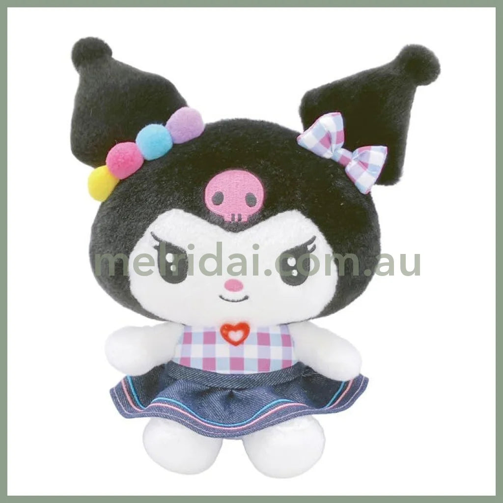 SANRIO | Pompompurin Pom Pom Purin Plush Toy Plush Doll 17 x 13 x 9.5cm (Gingham Denim)