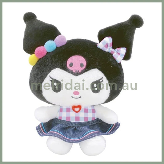 SANRIO | Pompompurin Pom Pom Purin Plush Toy Plush Doll 17 x 13 x 9.5cm (Gingham Denim)