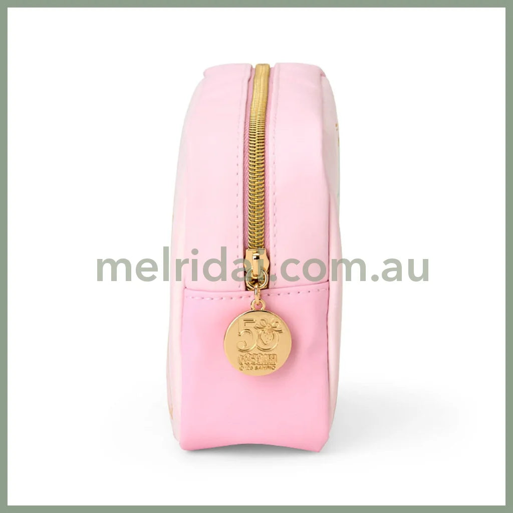 SANRIO | Pouch with Zipper 22.3 x 18.1 x 6.6cm (Strawberry News 50th Anniversary)