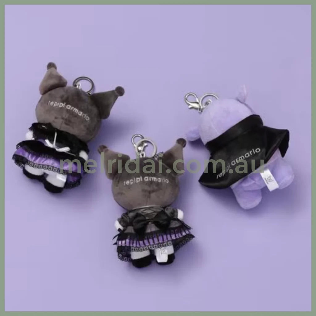 Sanrio ×Repipi Armario | Kuromi Mascot Holder Plush Keychain 9×7.2Cm (Black)