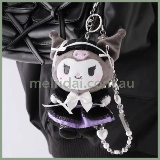 Sanrio ×Repipi Armario | Kuromi Mascot Holder Plush Keychain 9×7.2Cm (Black)