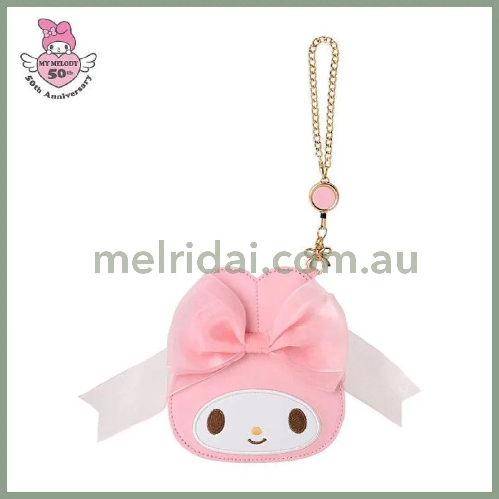 SANRIO | Ribbon Princess My Melody Pass Case with Reel Card Holder 1.6×14.5×13cm (Birthday 50th Anniversary)