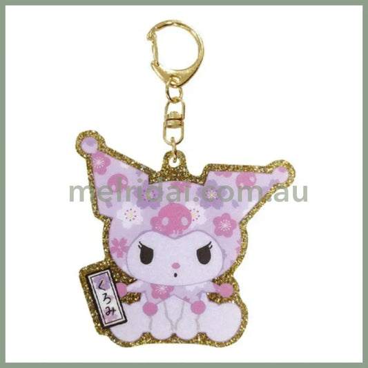 SANRIO | Sakura Acrylic Mental Keychain Key Ring H64 x W59 x D3mm (Kuromi)