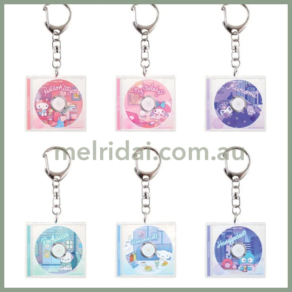 SANRIO | Secret CD Case Key Chain Keyring H45×W45×D5mm (Random)