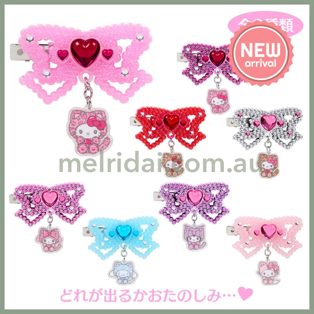 SANRIO | Secret Hair Clip Blind Box 75×20×40mm (Leopard Gal Cat)