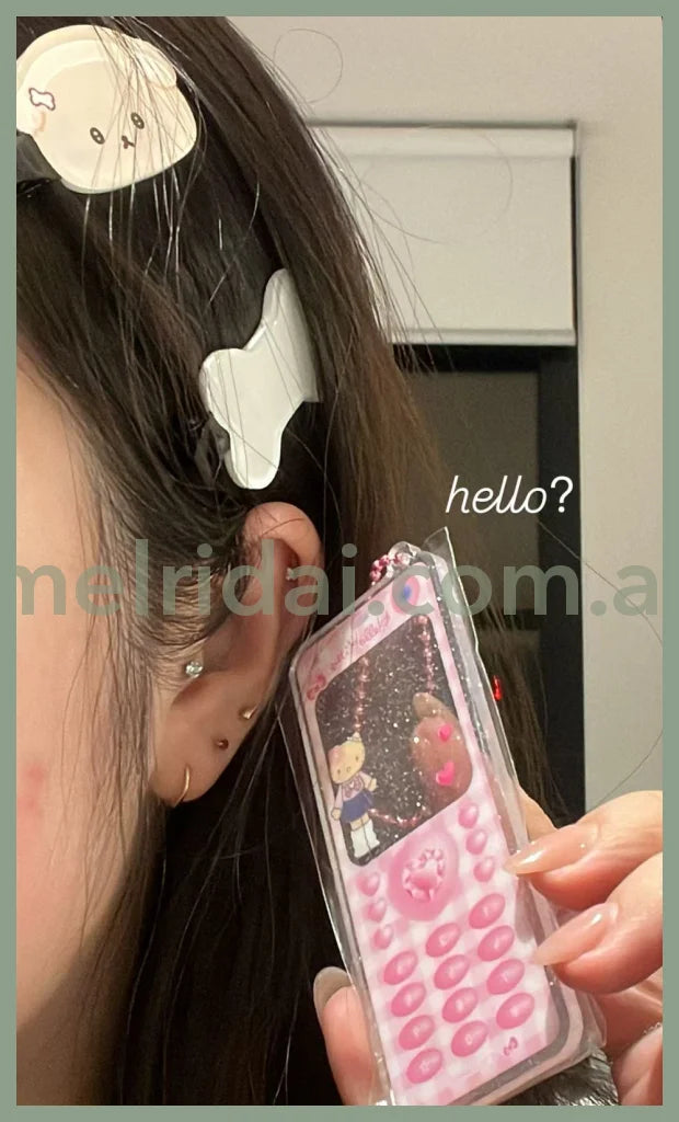 SANRIO | Secret Hello Kitty Trading Natukashi Flip Phone Keychain with Stickers Blind Box H100×W40×D3mm