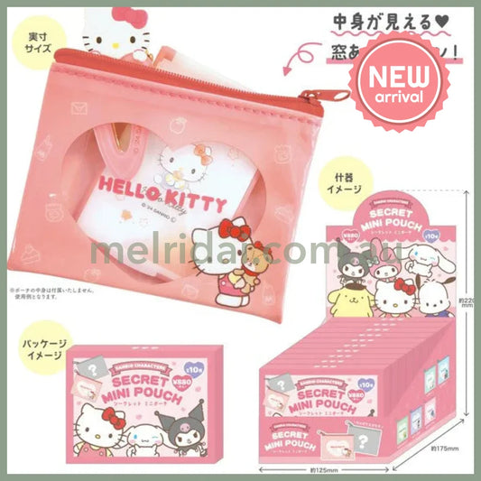 Hello Kitty Secret Mini Pouch packaging with price and product details on a pink background