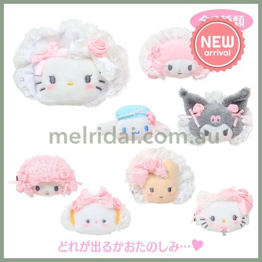 SANRIO | Secret Plush Hair Clip Blind Box 85×20×80mm (White Frill Design)