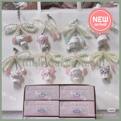 SANRIO | Secret Strap Keychain Blind Box 80×5×50mm (White Frill Design)