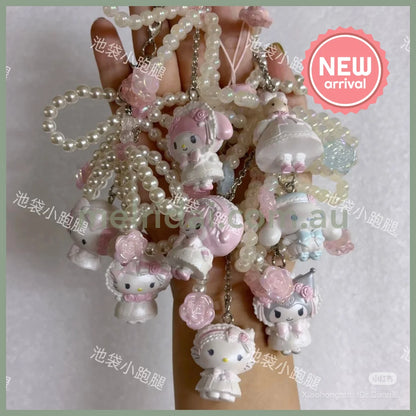 SANRIO | Secret Strap Keychain Blind Box 80×5×50mm (White Frill Design)