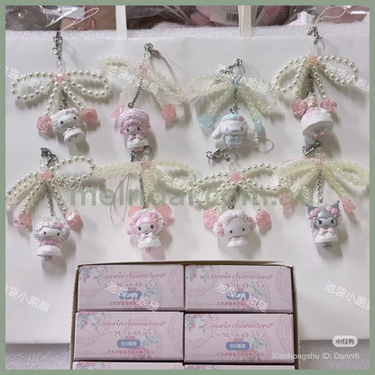 SANRIO | Secret Strap Keychain Blind Box 80×5×50mm (White Frill Design)