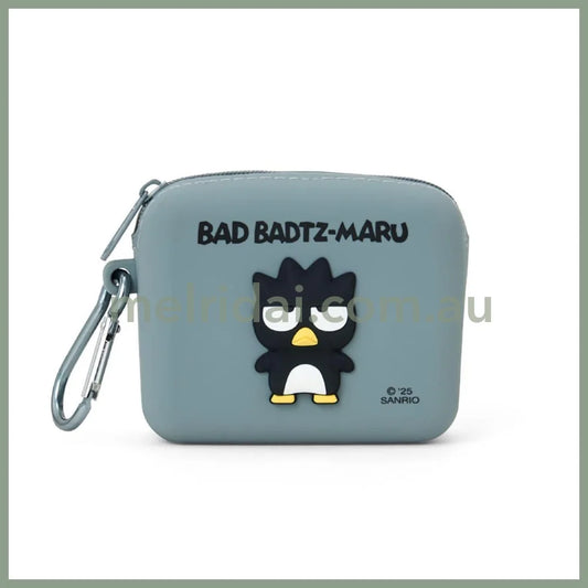 SANRIO | Silicone Material Mini Pouch Accessory Case Cosmetic Pouch Coin Purse 9.1 x 7.4 x 3.2cm (Badtz-Maru)