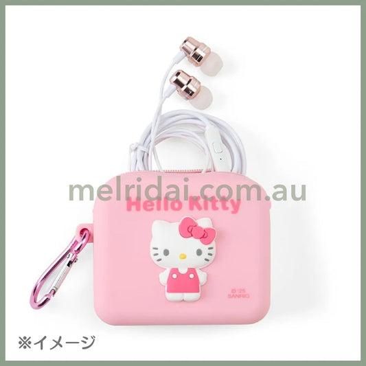 SANRIO | Silicone Material Mini Pouch Accessory Case Cosmetic Pouch Coin Purse 9.1 x 7.4 x 3.2cm (Hello Kitty)
