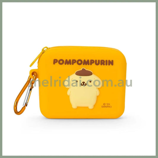 SANRIO | Silicone Material Mini Pouch Accessory Case Cosmetic Pouch Coin Purse 9.1 x 7.4 x 3.2cm (PomPomPurin)