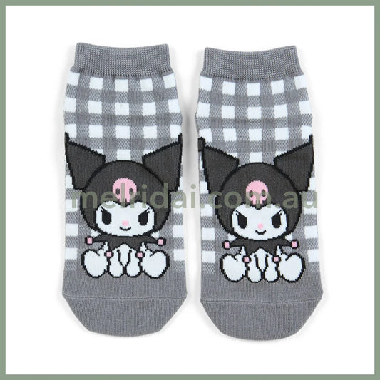 Sanrio | Socks 23 - 25Cm 日本三丽鸥 女款短袜 格纹 库洛米Kuromi