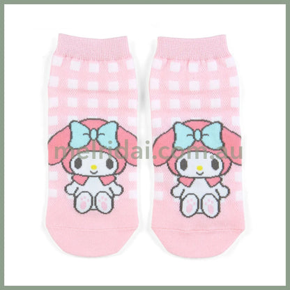 Sanrio | Socks 23 - 25Cm 日本三丽鸥 女款短袜 格纹 美乐蒂My Melody