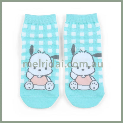 Sanrio | Socks 23 - 25Cm 日本三丽鸥 女款短袜 格纹 帕恰狗Pochacco