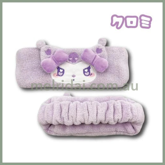 SANRIO | Soft and Fluffy Hairband Hair Band Heart Eyes 22cm×8cm×0.5cm (Kuromi)